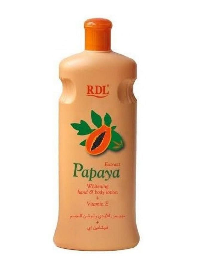 RDL Papaya Extract Whitening Hand And Body Lotion With Vitamin E White 600ml