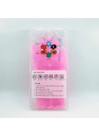 iNew Magic Silicone Gloves With Wash Scrubber Pink 35.7 x 16.5centimeter