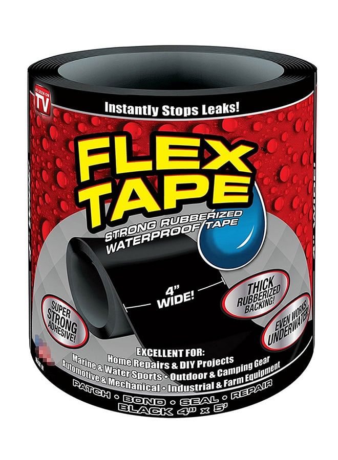 AS SEEN ON TV Strong Rubberized Waterproof Tape 4" X 5' Black