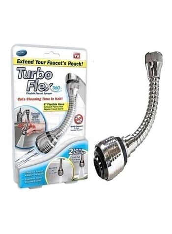 Turbo Flex 360 Flexible Faucet Sprayer Silver 6inch