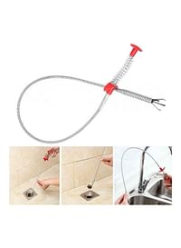 Bendable Sink Cleaning Hook Sewer Dredging Tool Kitchen Spring Pipe Hair Remover multicolor 20*10*20cm