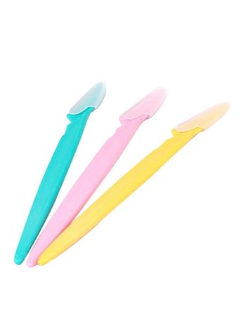 Tinkle 3-Piece Eyebrow Razor Kit Pink/Yellow/Blue