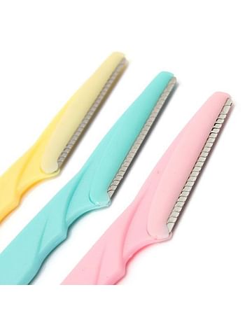 Tinkle 3-Piece Eyebrow Razor Kit Pink/Yellow/Blue