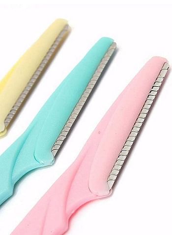 Tinkle Set Of 3 Eyebrow/Facial Hair Razor Pink/Blue/Yellow