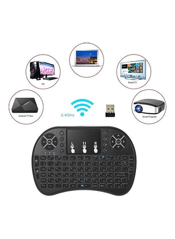 2.4GHz Wireless Keyboard Touchpad Black