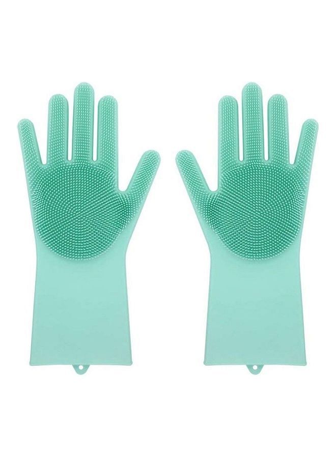 Generic Silicone Cleaning Gloves With Wash Scrubber Green