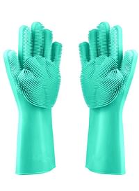 Magic Silicone Dish Washing Gloves Multicolor One Size