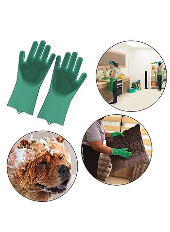 Magic Silicone Dish Washing Gloves Multicolor One Size