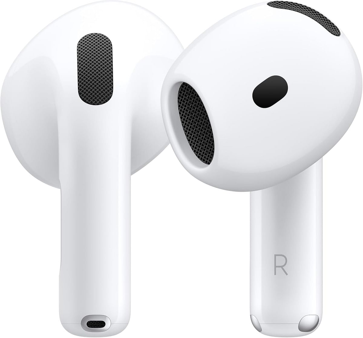 Apple AirPods 4 Wireless Earbuds Bluetooth Headphones Personalized Spatial Audio Sweat and Water Resistant USB-C Charging Case H2 Chip Up to 30 Hours of Battery Life Effortless Setup for iPhone