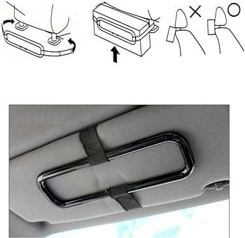 Car tissue paper box holder Auto rear seat headrest support Hold Clip Sun Visor Tissue Box Holder Car Mount Organizer - Black