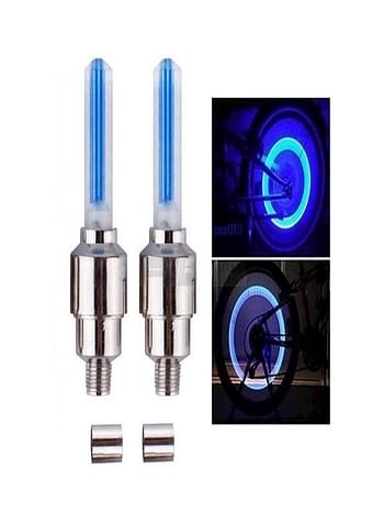 Generic 2-Piece Tire Valve Cap  Spoke Neon Flash LED Lamp - Blue