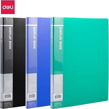 Deli E5002 20-Pocket Display Book, A4 Size, Assorted