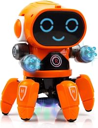 SGT-Bot Robot Pioneer Colorful Lights and Music All Direction Movement Dancing Robot Toys for Boys and Girls - Orange