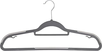 Whitmor Sure-Grip Suit Hangers Set of 10 - Glacier Gray