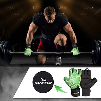 Mayor Pluto Exercise Weight Lifting Gloves for Men Women Gym with Wrist Support for Workout Training Gloves Exercise Fitness Hanging Pull-Ups Suitable for Dumbbells & Cycling - Multicolor