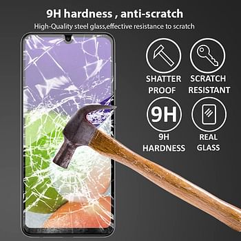 9D Al-HuTrushi Screen Protector compatible with Samsung Galaxy A22 Tempered Glass Clear Transparent Film Case Friendly 9H Hardness Anti-Fingerprint Anti-Scratch No Bubble - Black