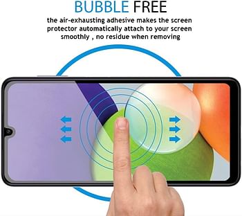 9D Al-HuTrushi Screen Protector compatible with Samsung Galaxy A22 Tempered Glass Clear Transparent Film Case Friendly 9H Hardness Anti-Fingerprint Anti-Scratch No Bubble - Black