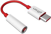 بيترون سوليرو C1 USB نوع C  موصل صوت لسماعات الرأس مقاس 3.5 ملم متوافق مع محول الصوت، وضع ملحق USB من النوع C لأجهزة Xiaomi OnePlus Nord /8T/8/7T/7/7 Pro/1+6/1+6T - أبيض/أحمر