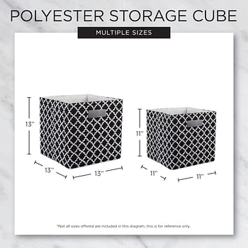 Dii Non-Woven Polyester Storage Bin Chevron Small Set Of 2 - Black