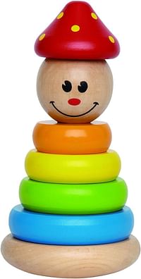 Award-Winning Hape Clown Stacker Toddler Wooden Ring Toy - Multicolor