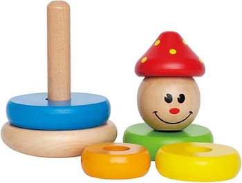 Award-Winning Hape Clown Stacker Toddler Wooden Ring Toy - Multicolor