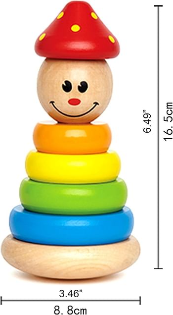 Award-Winning Hape Clown Stacker Toddler Wooden Ring Toy - Multicolor