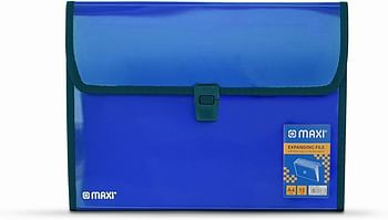 Maxi Expansion File 13 Grids Without Handle Blue 13 Pockets Expanding Folders Portable Accordion A4 Expandable Organizer