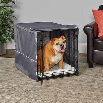 MidWest Homes for Pets,Midwest Dog Crate Cover Privacy Dog Crate Cover Fits Midwest Dog Crates Machine Wash & Dry Light Gray 36-Inch,BCVR-36GY