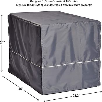 MidWest Homes for Pets,Midwest Dog Crate Cover Privacy Dog Crate Cover Fits Midwest Dog Crates Machine Wash & Dry Light Gray 36-Inch,BCVR-36GY