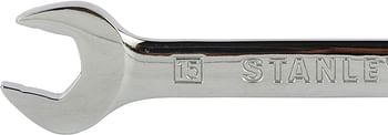 Stanley Stmt89940-8B-12 Combination Stainless Steel Reversible Ratcheting Spanners-15Mm (Silver)