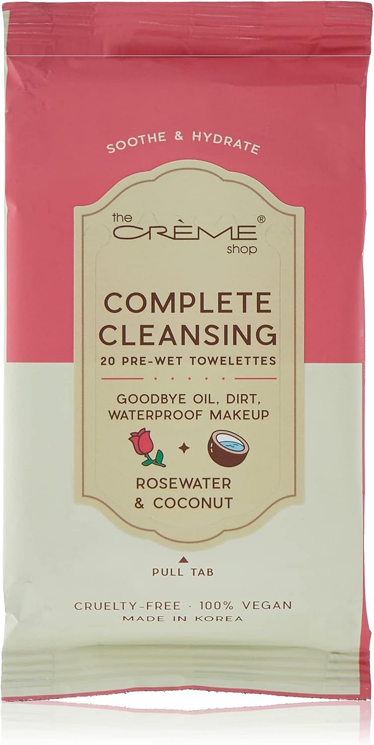 The Crème Shop Tcs-complete Cleansing Towelettes -coconut & Rosewater 20 Count