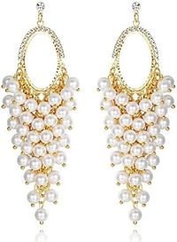 YouBella Gold Plated Crystal Earrings for Girls and Women