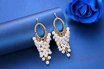 YouBella Gold Plated Crystal Earrings for Girls and Women