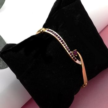 Estele Gold Plated Diamond Pink Crystal Bracelet