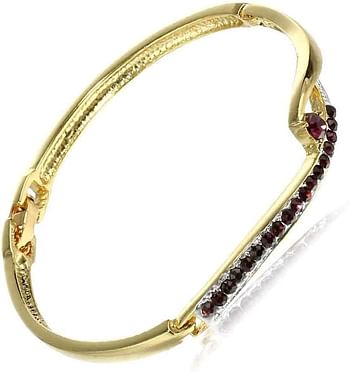 Estele Gold Plated Diamond Pink Crystal Bracelet