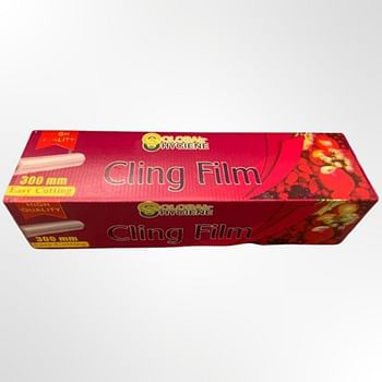 Global Hygiene Cling Film With Cutter Durable & Tough Cling Roll Excellent Food Wrapping Solution Width of 30 cm and weight of 600 gm which is the ideal size.