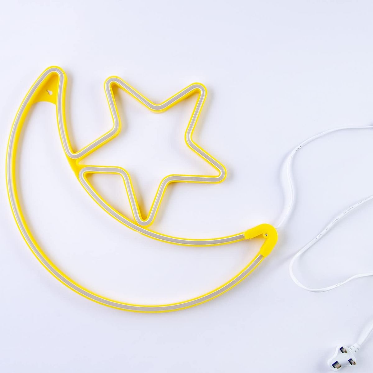 HilalFul Decorative Moon Star LED Light - Medium Living Room Bedroom Indoor Outdoor Waterproof Light Décor Home Decoration in Ramadan Eid Islamic Gift Warm White Light 1.5m Cable