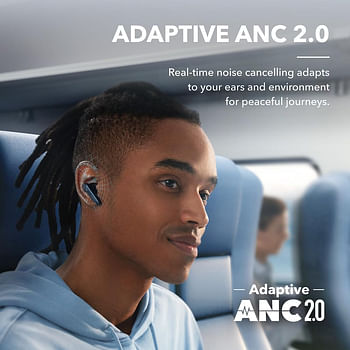 soundcore by Anker Liberty 4 NC Adaptive Noise Cancelling Earbuds 98.5% Noise Reduction to Ears and Environment Hi-Res Sound 50H Battery Wireless Charging Bluetooth 5.3