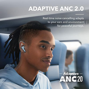 soundcore by Anker Liberty 4 NC Adaptive Noise Cancelling Earbuds 98.5% Noise Reduction to Ears and Environment Hi-Res Sound 50H Battery Wireless Charging Bluetooth 5.3