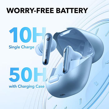 soundcore by Anker Liberty 4 NC Adaptive Noise Cancelling Earbuds 98.5% Noise Reduction to Ears and Environment Hi-Res Sound 50H Battery Wireless Charging Bluetooth 5.3