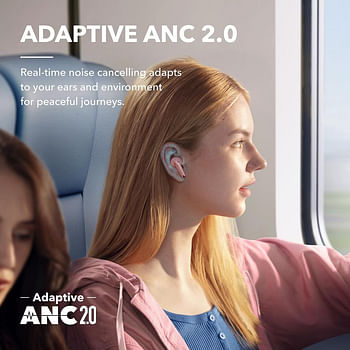 soundcore by Anker Liberty 4 NC Adaptive Noise Cancelling Earbuds 98.5% Noise Reduction to Ears and Environment Hi-Res Sound 50H Battery Wireless Charging Bluetooth 5.3