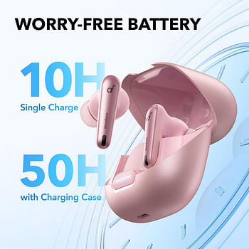 soundcore by Anker Liberty 4 NC Adaptive Noise Cancelling Earbuds 98.5% Noise Reduction to Ears and Environment Hi-Res Sound 50H Battery Wireless Charging Bluetooth 5.3