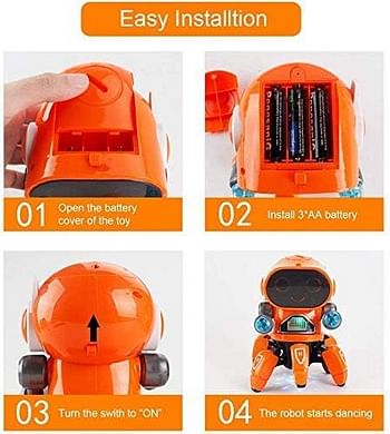 SGT-Bot Robot Pioneer Colorful Lights and Music All Direction Movement Dancing Robot Toys for Boys and Girls - Orange