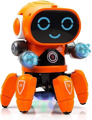 SGT-Bot Robot Pioneer Colorful Lights and Music All Direction Movement Dancing Robot Toys for Boys and Girls - Orange