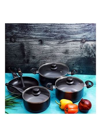 Home Box 8-Piece Non-Stick Cookware Set 13.5 X 24cm - Grey