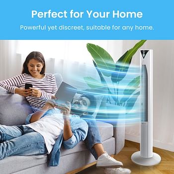 Pro Breeze® 30" Tower Fan with 7-Hour Digital Timer, Remote Control, 3 Cooling Fan Modes & LED Light Indicator - Powerful & Energy-Efficient Electric Fan for Home and Office