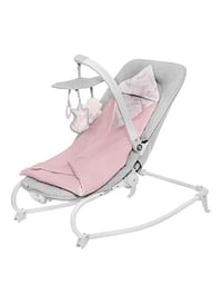 Kinderkraft Baby Bouncer Felio With Accessories And Removable Toy Bar - Grey/Pink