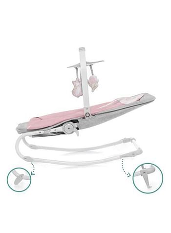 Kinderkraft Baby Bouncer Felio With Accessories And Removable Toy Bar - Grey/Pink