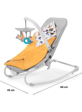 Kinderkraft Baby Bouncer Felio With Accessories And Removable Toy Bar - Grey/Pink