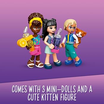 LEGO Friends Street Food Market 41701 New Food-Play Building Kit Promotes Imaginative Play Includes Emma and Kitten Toy Birthday Gift for Kids Aged 6+ (592 Pieces)